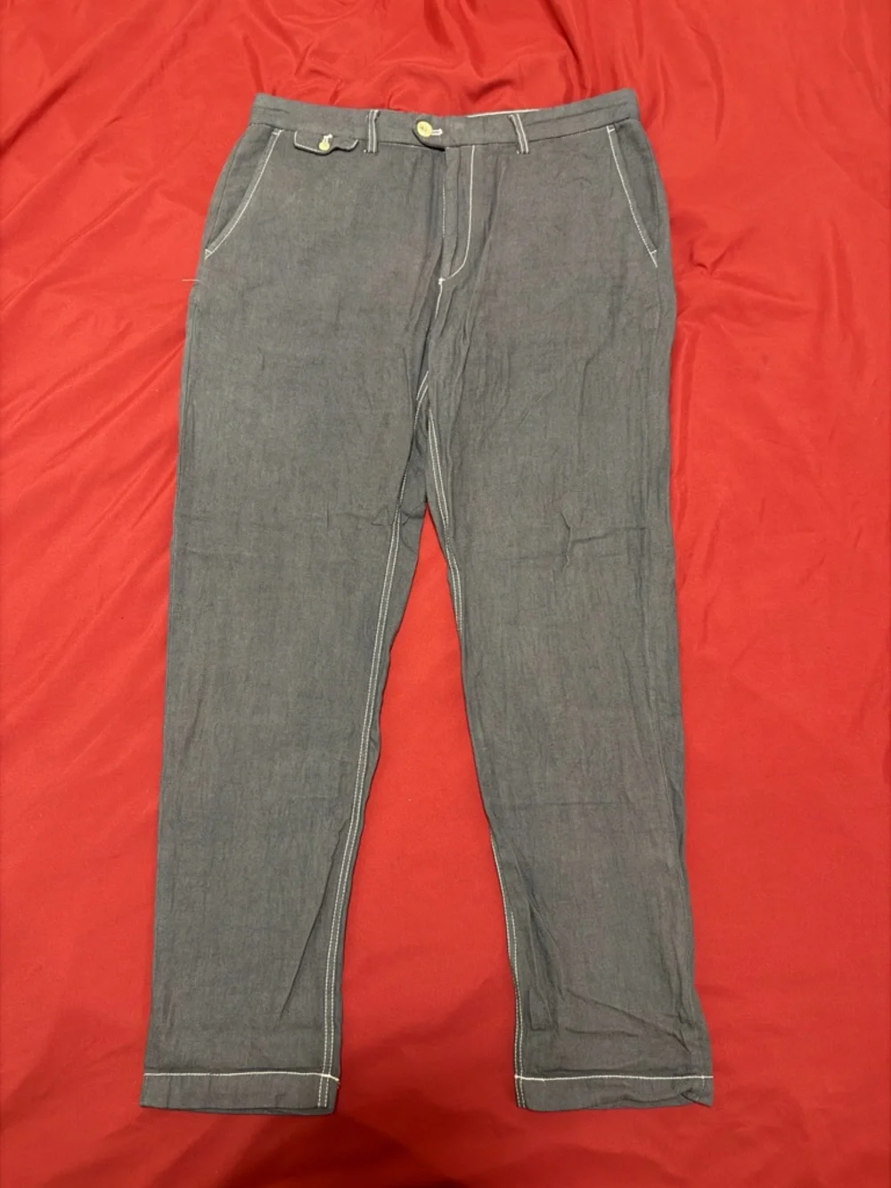 Mens gray Banana Republic linen pants